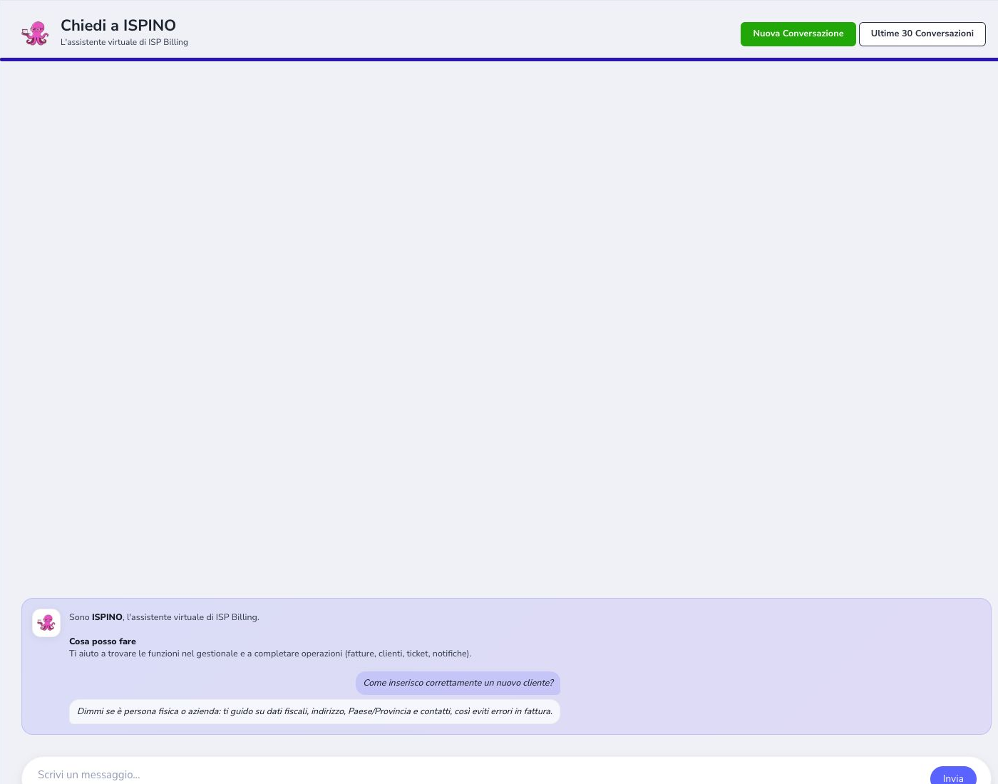 Assistente ISPINO nella piattaforma